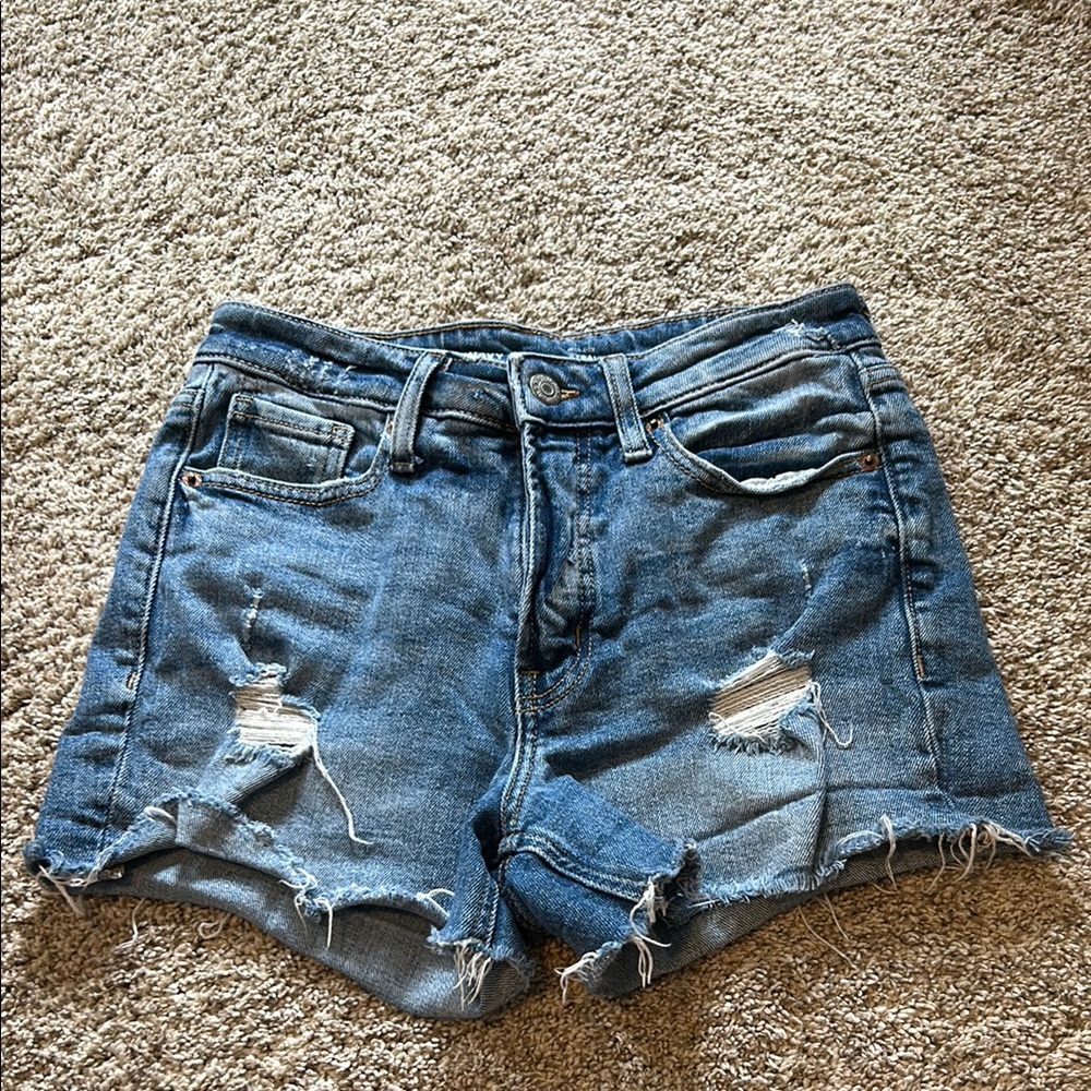 Old Navy Blue Jean Shorts Distressed High-Waisted